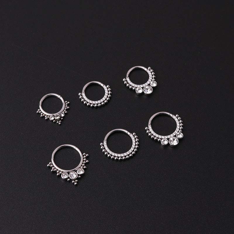 Khuyên mũi dạng vòng 16G bằng thép không gỉ thời trang