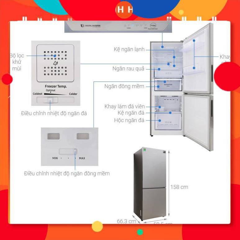 [ FREE SHIP KHU VỰC HÀ NỘI ] Tủ lạnh Samsung Inverter 276L RB27N4010S8/SV 24h