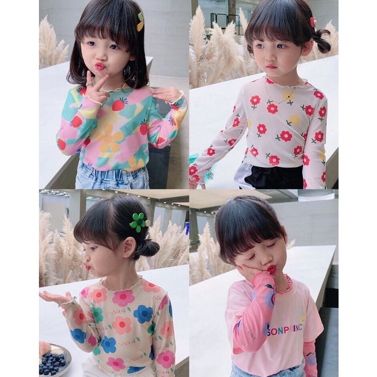 áo bé gái in hình hoa cao cấp bé iu chất vải đẹp đường may may kĩ