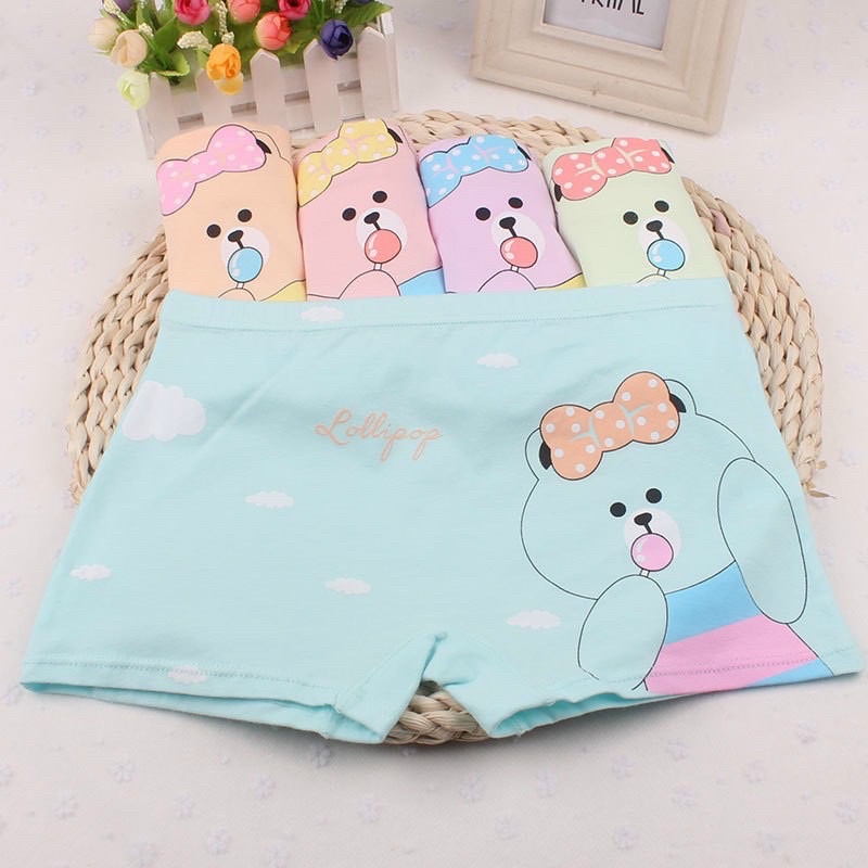 Bộ 2 Quần lót bé gái Cotton đẹp , Quần chip đùi bé gái Cotton 100% Mềm Mịn