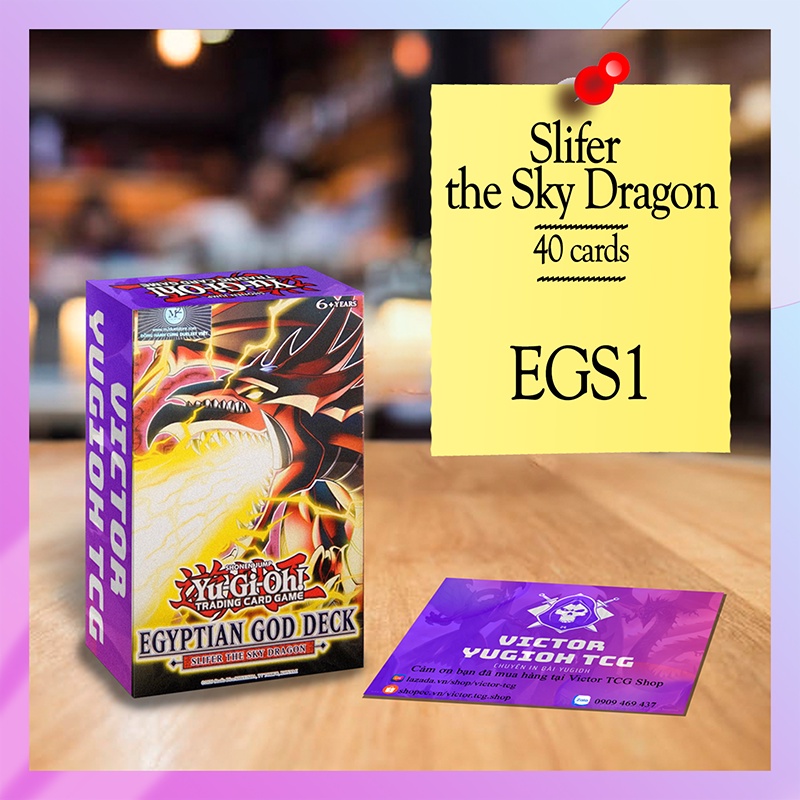 Bộ bài Yugioh - Slifer The Sky Dragon Egyptian God Deck 2021 - EGS1 - 40 lá (Chỉ in 1 mặt)
