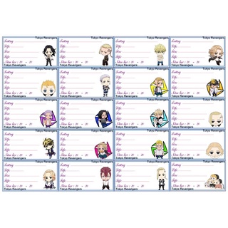 nhãn vở tokyo revengers 20-80 cái khác nhau/nhãn vở anime tokyo revengers