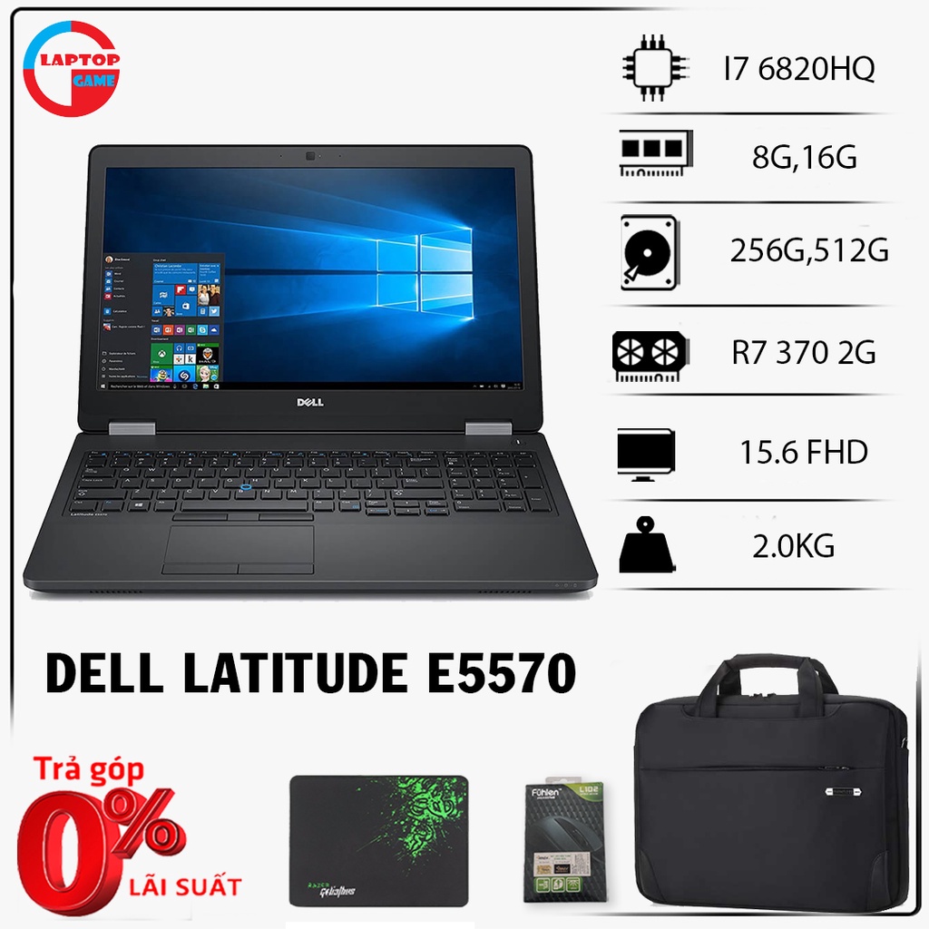 Laptop Dell E5570 đồ họa siêu mỏng core i5 6300HQ, i5 8250U, i7 6820hq,vga rời 2g