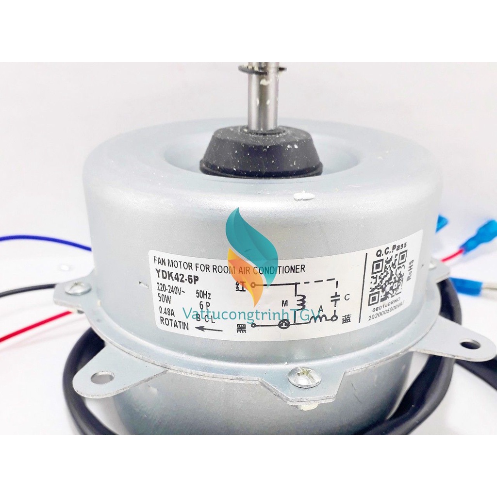 Motor quạt dàn nóng điều hòa 220V-50W-3 dây- xuôi chiều