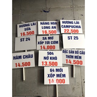 Bảng gạo kích thước 20*30 có cây cắm sẵn, dán keo mặt sau rất chắc chắn