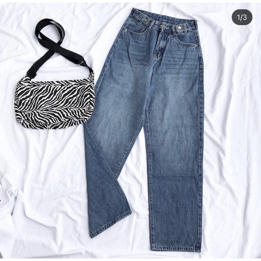 Quần Baggy Jean Ống Rộng,QUẦN JEANS NỮ ỐNG SUÔNG CẠP CAO ĐÁNH BÁT (HÀNG CHẤT LƯỢNG)