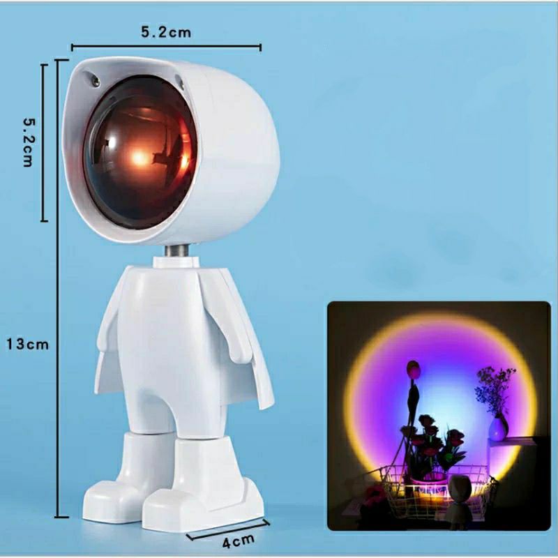 Đèn Led Robot Hoàng Hôn Cầu Vồng Thiết Kế Hình Robot Nhỏ Gọn Dùng Decor trang trí bàn làm việc