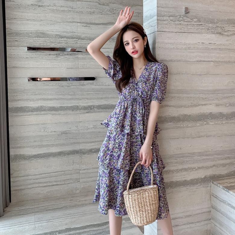 váy Xếp Tầng Tay Lỡ Hoa Nhí Tiểu Thư | BigBuy360 - bigbuy360.vn