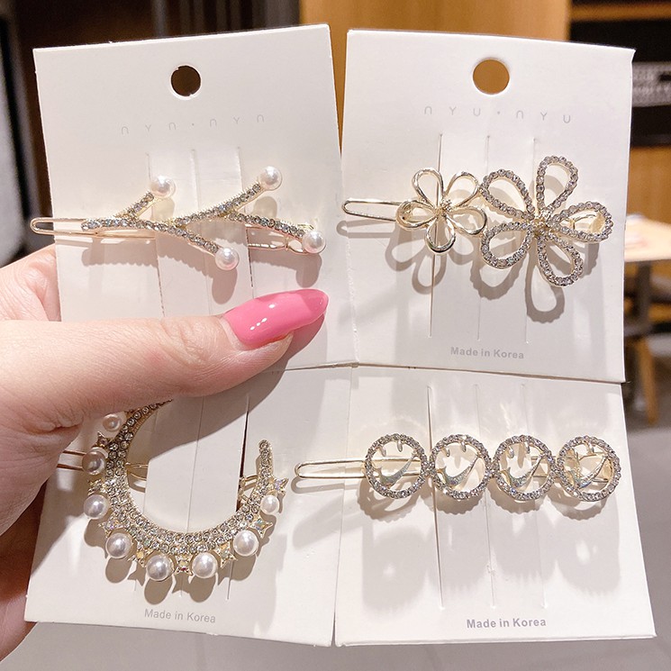 Kẹp Tóc Đính Ngọc Trai Phong Cách Hàn Quốc