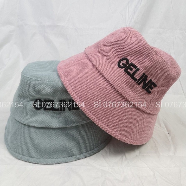 Mũ Bucket Vành Cụp 1 Mặt Thêu Chữ Gel Thời Trang Ulzzang 1 Lớp XPKTT