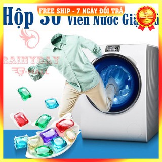 [Nhập Khẩu - Loại 1] Hộp 30 Viên giặt xả quần áo 2 in 1, hạt hương hoa thơm lâu dịu nhẹ dạng túi gel nước