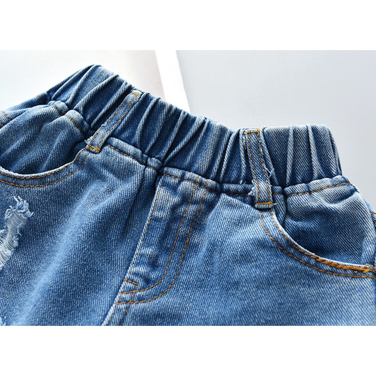 Quần Short Jean Denim Cho Bé Gái (3-12 Tuổi)