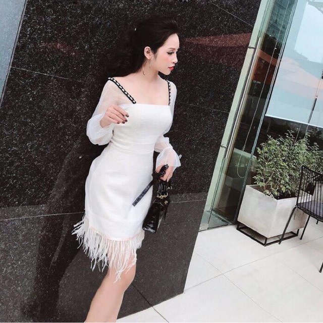 Đầm ôm body ren phối lưới