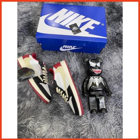 (Híu) Phiên Bản Tiêu Chuẩn | Giầy Air Jordan 1 Retro Low Back Toe x Travis Scott | Gót Bạc Ánh 7 Màu | Da Cực Tốt
