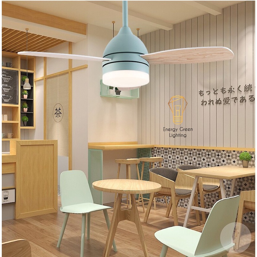 Quạt Trần Gỗ Energy Green Lighting 3 Cánh QT-10632 Phong Cách Bắc Âu Tích Hợp Đèn Chiếu Sáng - Điều Khiển Từ Xa