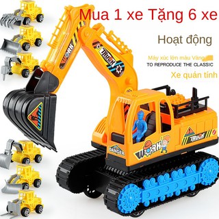 Máy xúc đào lớn cho bé đất, xúc, móc đồ chơi, xe kỹ thuật quán tính, mô hình ô tô chơi trẻ em