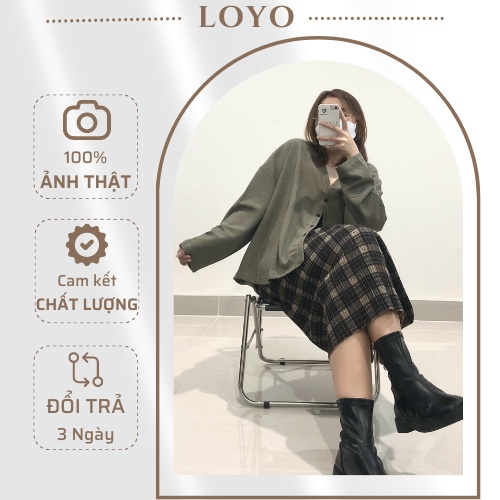 ẢNH THẬT - Áo khoác CARDIGAN thun dày cổ V trơn dài tay dáng rộng phong cách thời trang thu đông Hàn Quốc Uzzlang Unisex