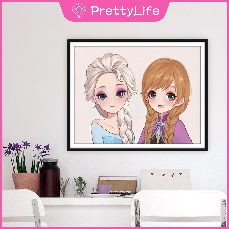 DISNEY Bộ Tranh Đính Đá 5D Tự Làm Hình Công Chúa Và Hoàng Tử 50x40cm/40x30cm Trang Trí Nhà Cửa