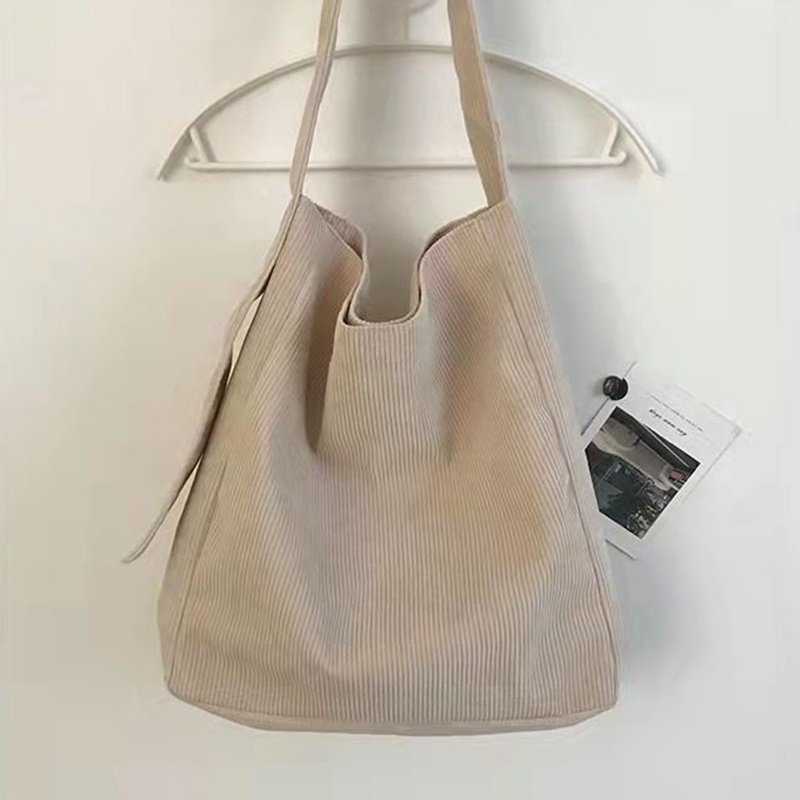 Túi Vải canvas Sợi to Phong Cách Cổ Điển Thời Trang Thu Đông 2021