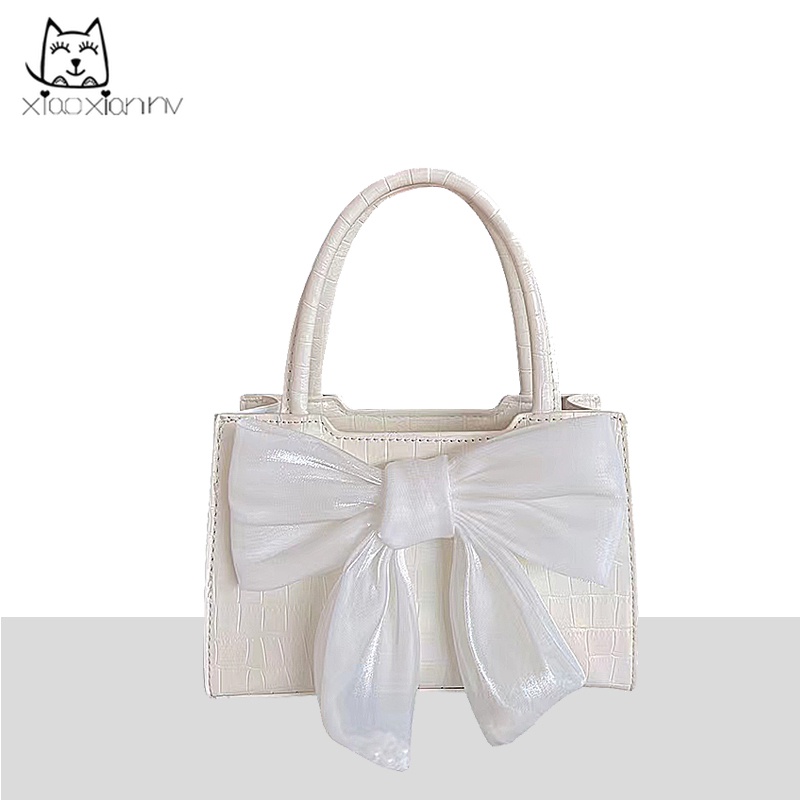 Túi Đeo Vai Dáng Vuông Nhỏ 2022 Đính Nơ Ngọt Ngào Thời Trang Mùa Hè Cho Nữ