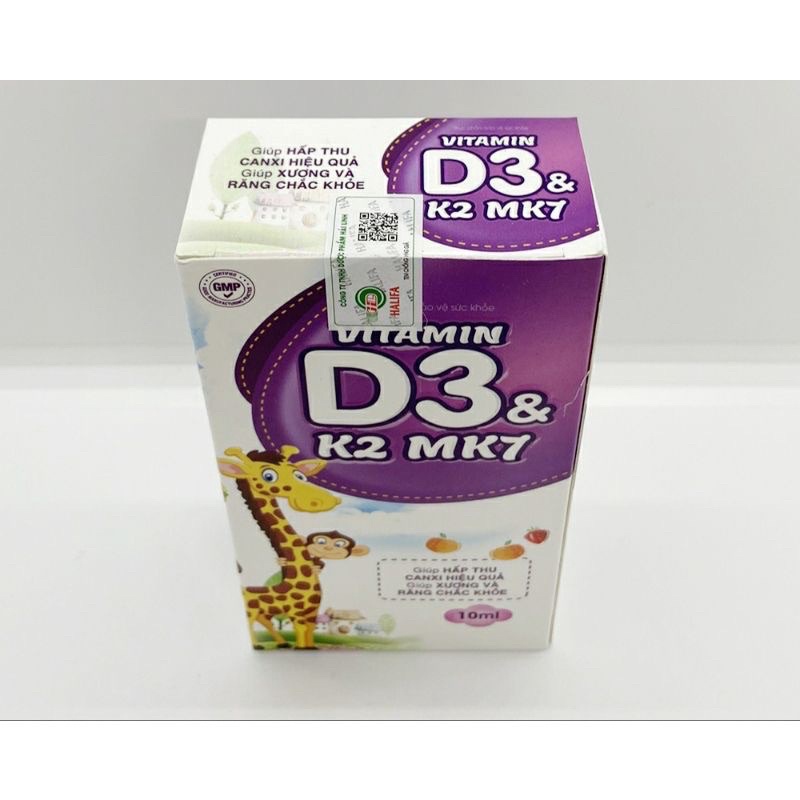 Vitamin D3 K2 MK7 nhỏ gọt chai 10ml dành cho trẻ từ 6 tháng tuổi