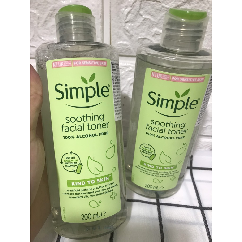 [HÀNG CHUẨN CHÍNH HÃNG DKSH] Nước Hoa Hồng Soothing Facial Toner Simple cân bằng ẩm cho da 200ml