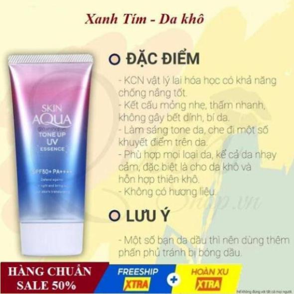 Kem chống nắng Nhật Bản Skin Aqua Tone up UV SPF 50+ 80gr