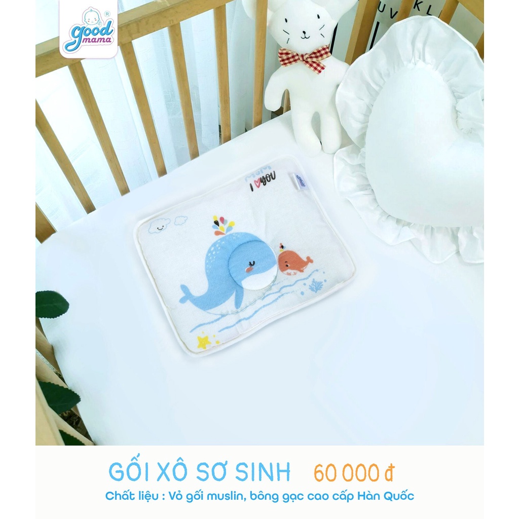 Gối Xô Sơ Sinh Cho Bé Goodmama Thấm Hút Mồ Hôi-Thoáng Khí-Kháng Khuẩn