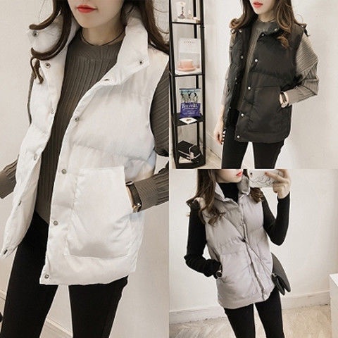 Áo Bông Mẫu Ngắn Cổ Đứng Học Sinh Tôn Dáng Gầy Phong Cách Hàn Quốc Áo Bông Nữ Dễ Phối Đồ Thu Đông Áo Khoác Dày Dặn
