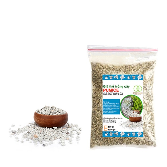 Đá pumice (đá bọt núi lửa)-Trồng bon sai và cây cảnh, xương rồng-size 3-5mm (Túi 500G)