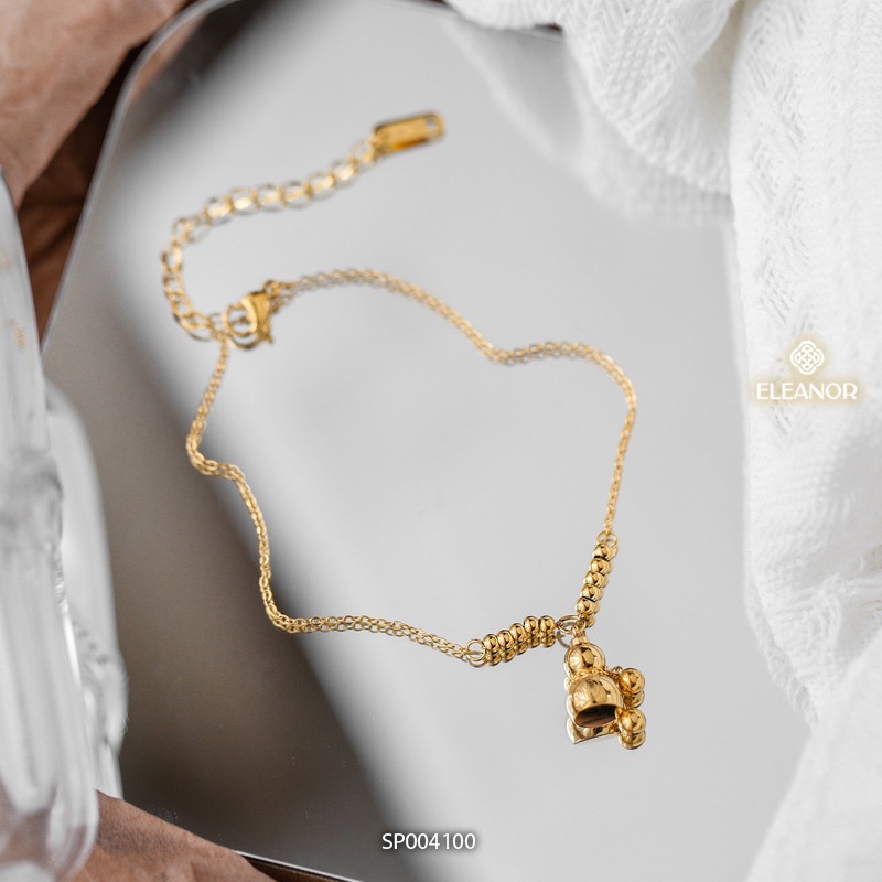 Lắc chân nữ titan Eleanor Accessories mặt hồ lô phối bi tròn phụ kiện trang sức xinh xắn