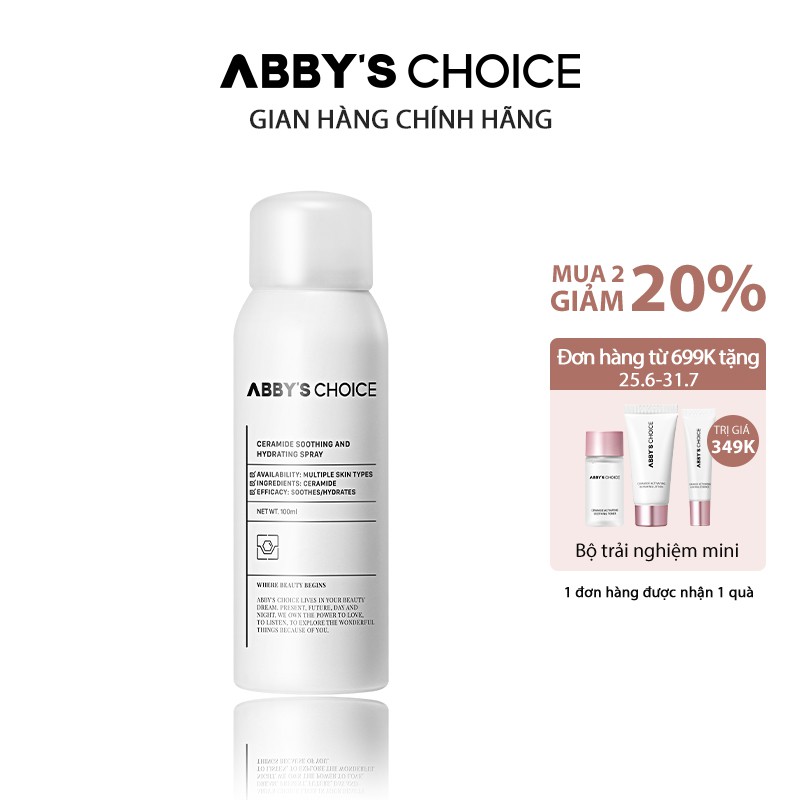 Chai Xịt Khoáng Dưỡng Ẩm Abby's Choice Chăm Sóc Da Mặt 100ml