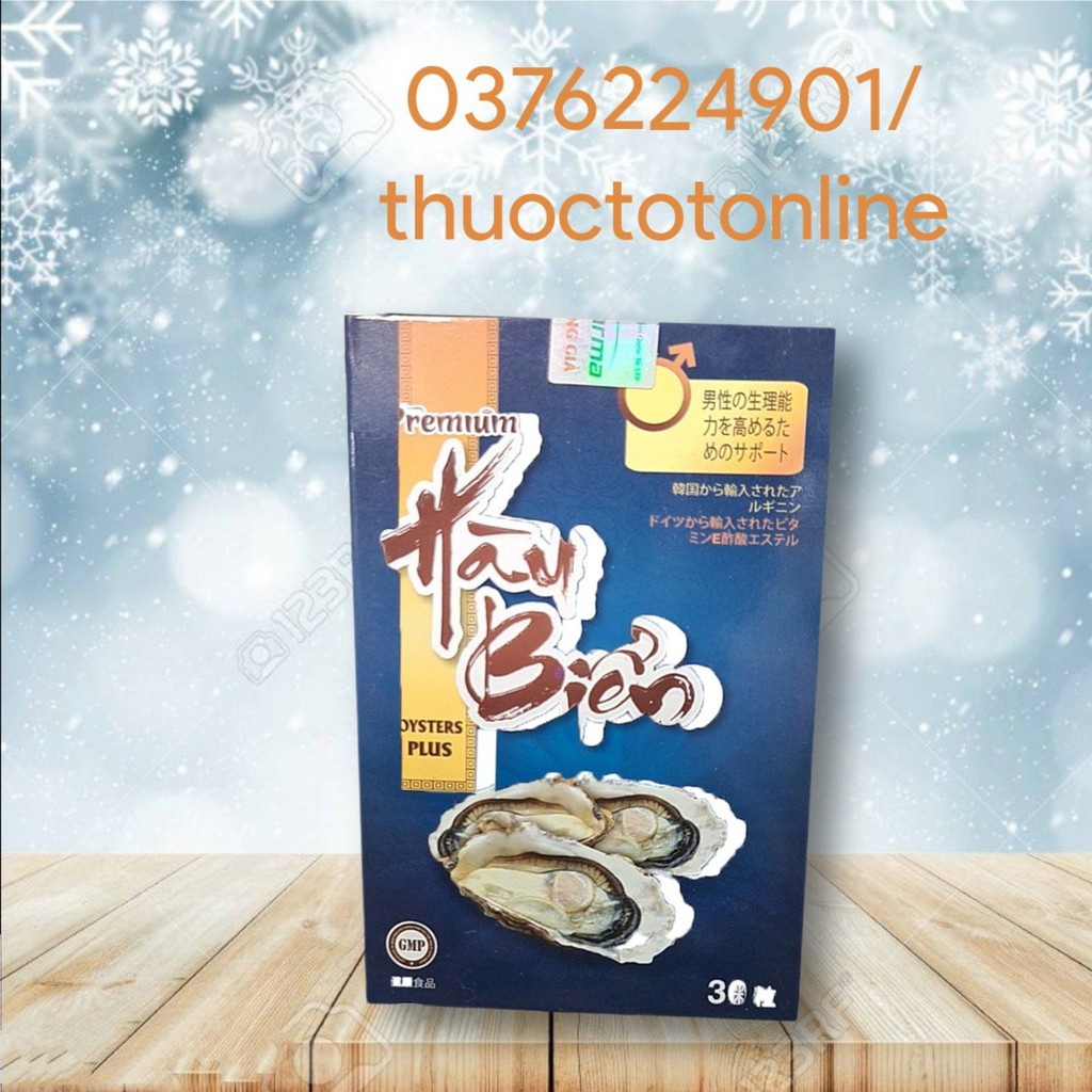 Premium Hàu Biển Oysters plus bổ thận tráng dương tăng cường sức khỏe lọ 30vien
