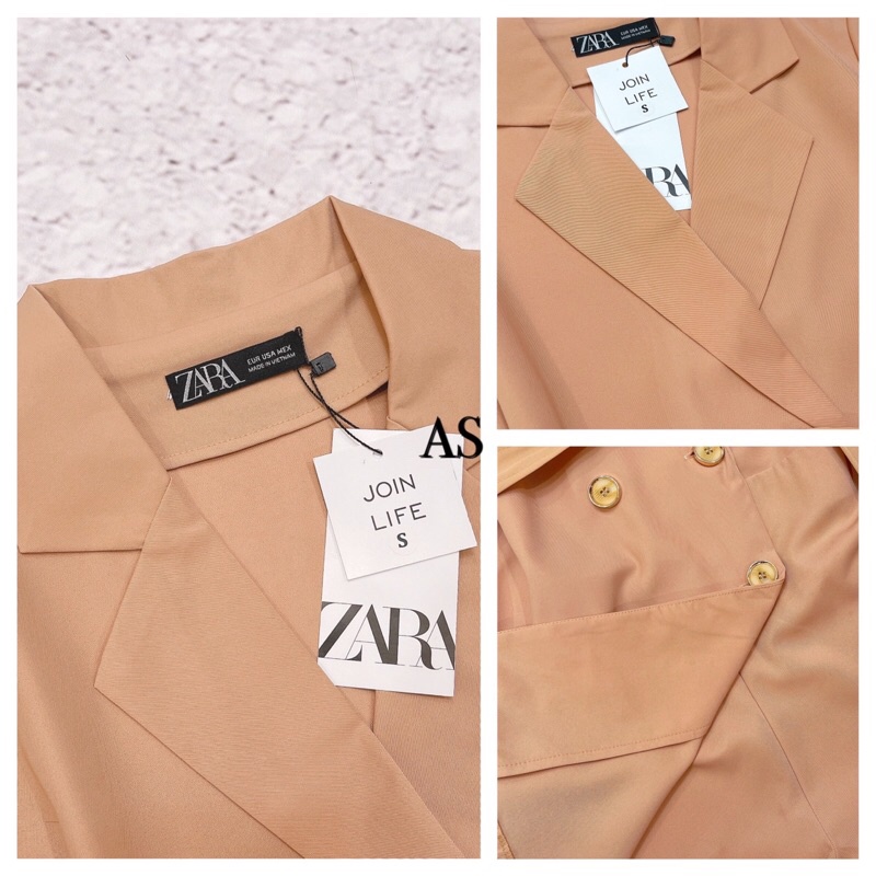 ÁO BLAZER CỘC TAY DÁNG DÀI KÈM ĐAI