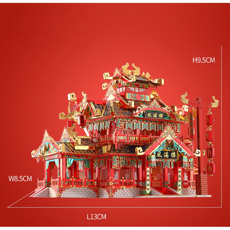 Mô hình lắp ghép kim loại 3d set kiến trúc trung hoa    + tặng kèm 1 mẫu 60k tự chọn