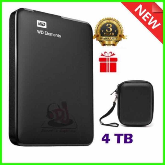 HDD ĐI ĐỘNG 4T W D ELEMENTS Ổ CỨNG NGOÀI TẶNG BAO DA