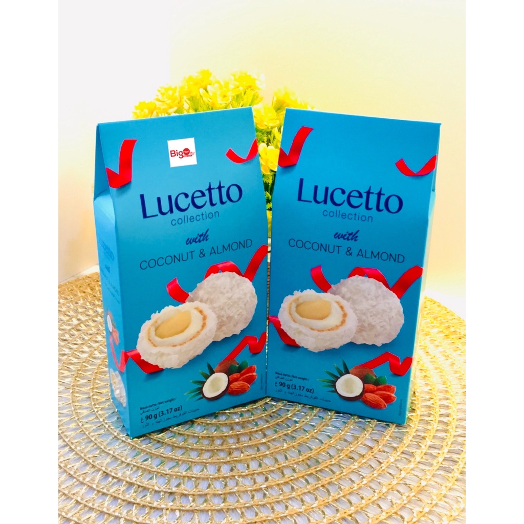 kẹo socola hạnh nhân phủ dừa Lucetto Ba Lan 90gr