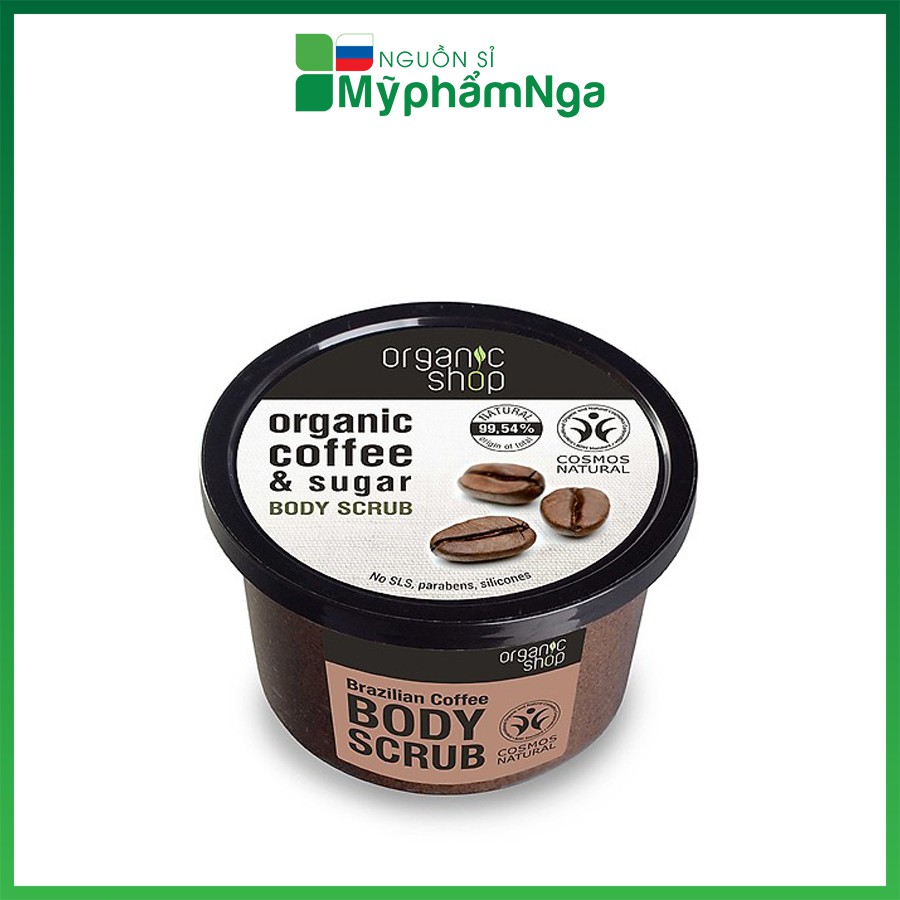 Tẩy da chết body Organic shop chiết xuất cà phê - Tẩy tế bào chết body cà phê