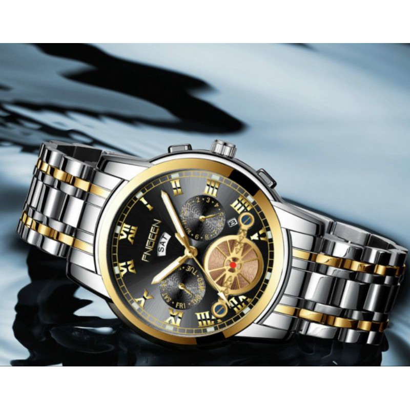 Đồng Hồ Nam FNGEEN Giả 6 Kim Thời Trang Có Lịch Chống Nước