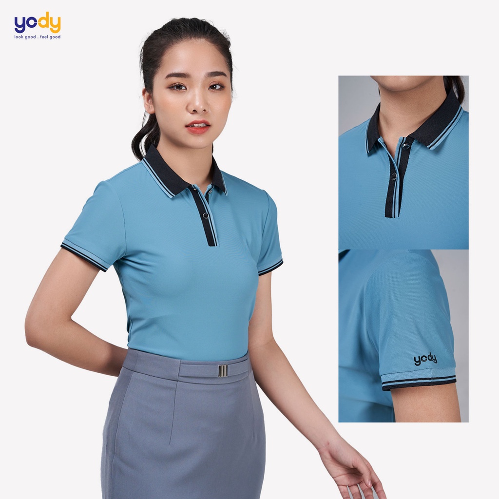 Áo polo nữ YODY chất vải airycool thoáng mát thấm hút tốt, co giãn tốt và bền màu APN5018