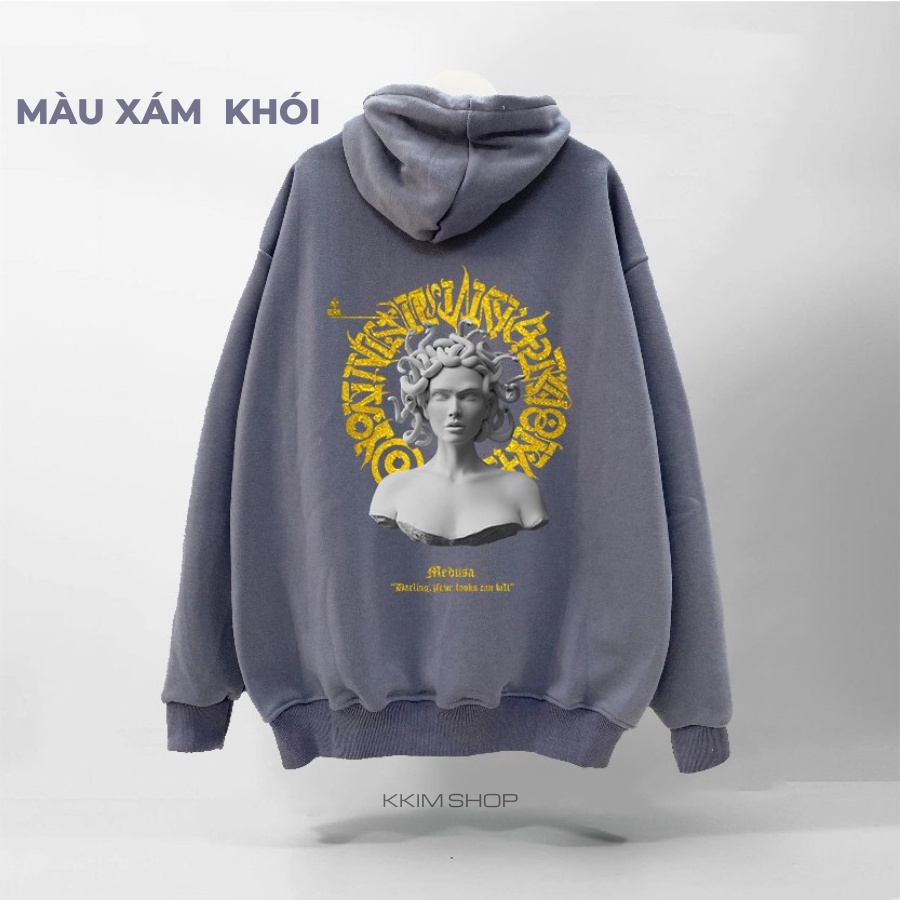 Áo Nỉ HOODIE MIKENCO Medusa, Áo hoodie XANH LÁ unisex nam nữ form rộng oversize chất liệu Nỉ bông cao cấp KKIM SHOP