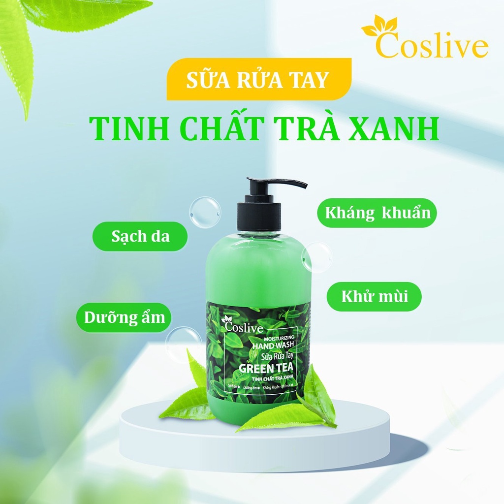 Combo 3 chai Sữa rửa tay tinh chất trà xanh - 500ml