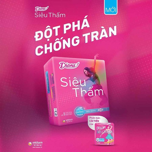 COMBO 6 gói băng vệ sinh Diana Siêu thấm siêu mỏng cánh 8 miếng/gói X6