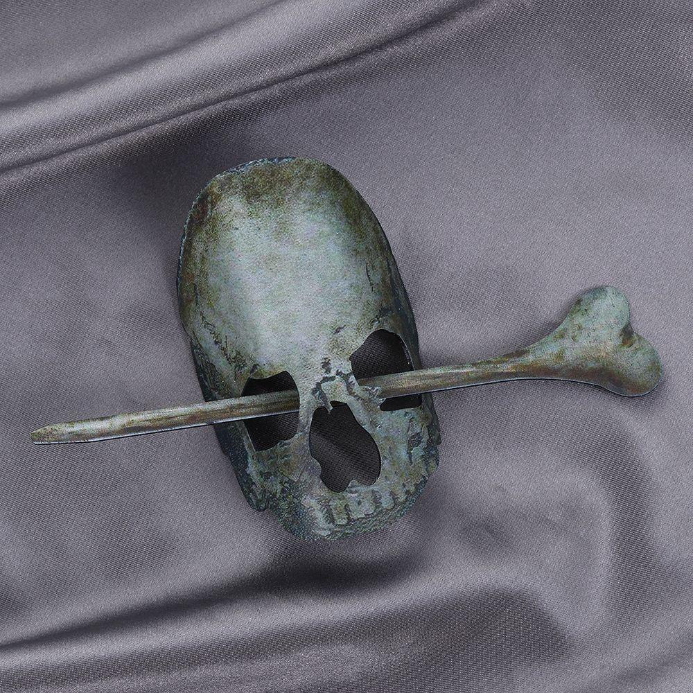 Kẹp Tóc Họa Tiết Đầu Lâu Phù Thủy Phong Cách Retro Cho Nữ