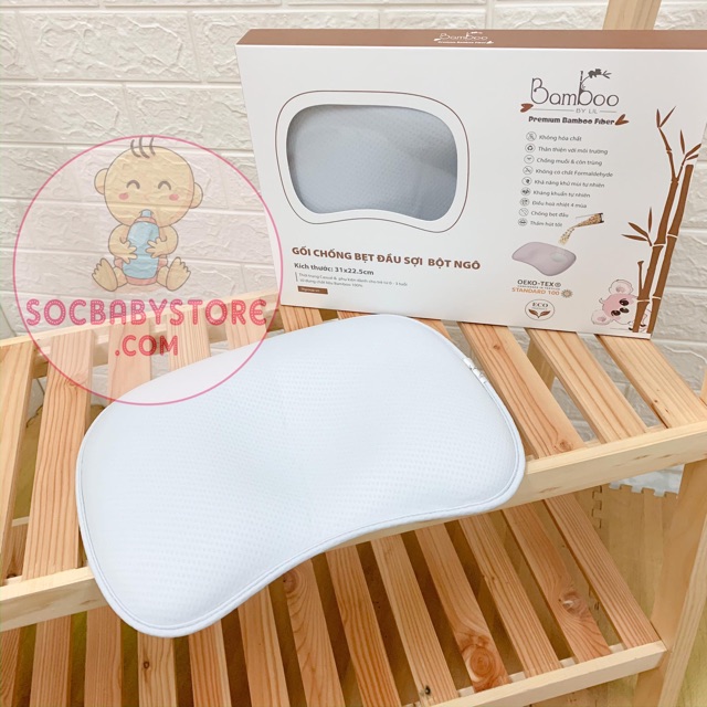 Gối Sơ Sinh Chống Bẹt Đầu Sợi Bột Ngô