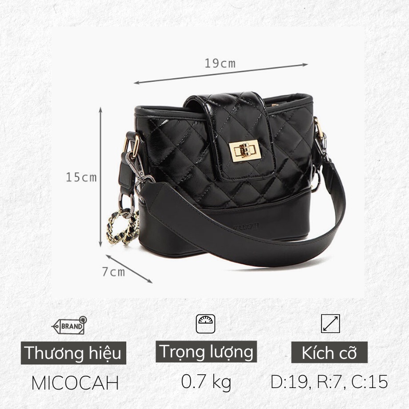 Túi xách đeo chéo nữ Micocah vuông trám xích công sở Hàn Quốc EL006 TINA SHOP