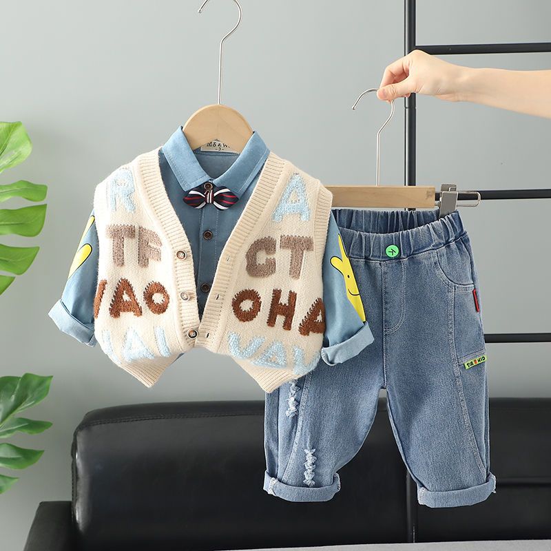 Set Đồ Thời Trang Xuân Thu 2022 Gồm Áo Ba Lỗ Và Quần Dài Phong Cách Mới Cho Bé Trai
