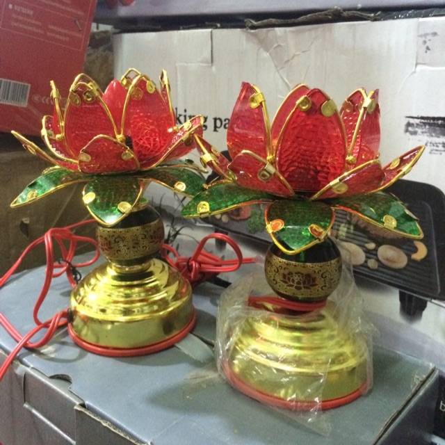 Bộ 2 chiếc Đèn thờ hoa sen 1 bông