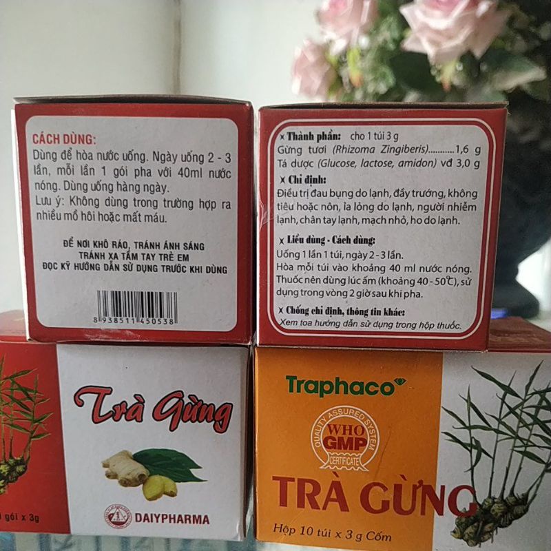 Combo 2Hộp Cốm Trà gừng Traphaco- Đại Y đầy hơi chướng bụng mất máu