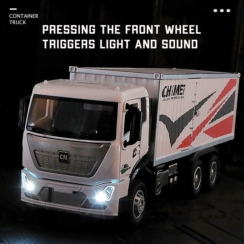 Mô Hình Xe Container Bằng Hợp Kim Tỉ Lệ 1: 32 Có Đèn Và Nhạc Dành Cho Bé Trai